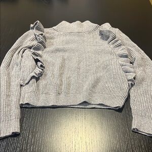 Bebe Gray Ruffled Women's Sweater
